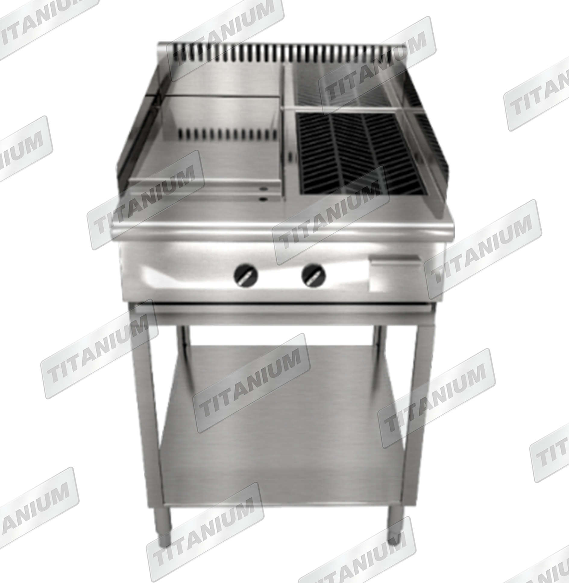 COMBINATION GRIDDLEMINUSCHARCOAL BROILER WITH STAND